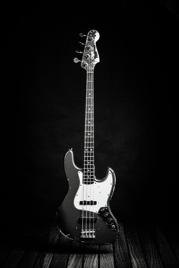 363.1834 Fender Red Jazz Bass Guitar in BW #3631834 Photograph by M K Miller