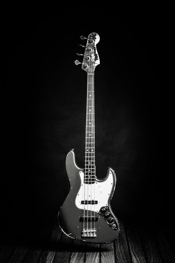 365.1834 Fender Red Jazz Bass Guitar in BW #3651834 Photograph by M K Miller