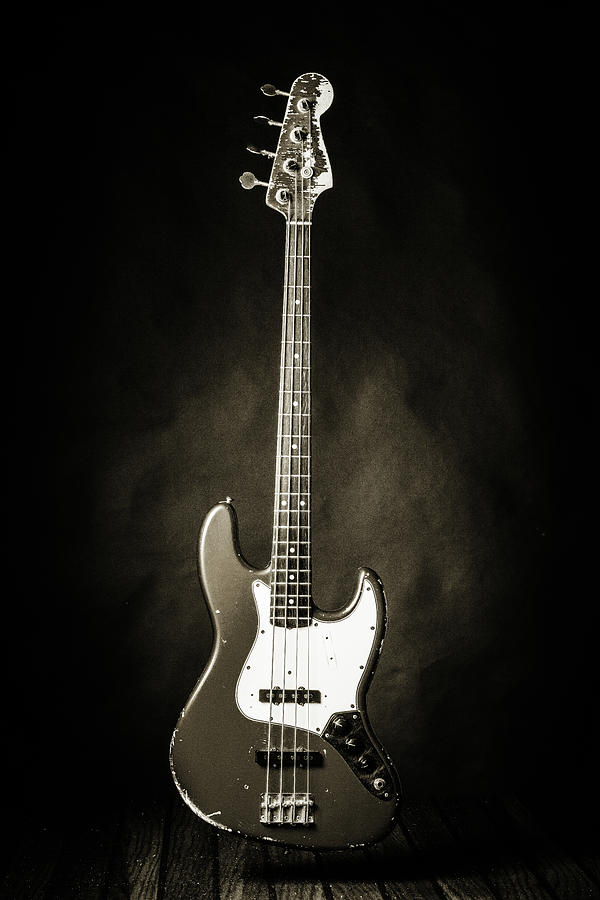 366.1834 Fender Red Jazz Bass Guitar in BW #3661834 Photograph by M K Miller