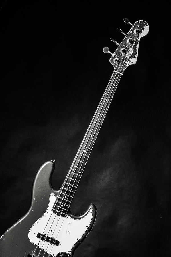 369.1834 Fender Red Jazz Bass Guitar in BW #3691834 Photograph by M K Miller
