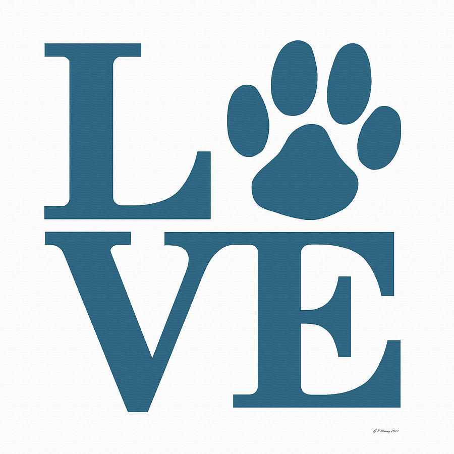 Dog Paw Love Sign #37 Digital Art by Gregory Murray