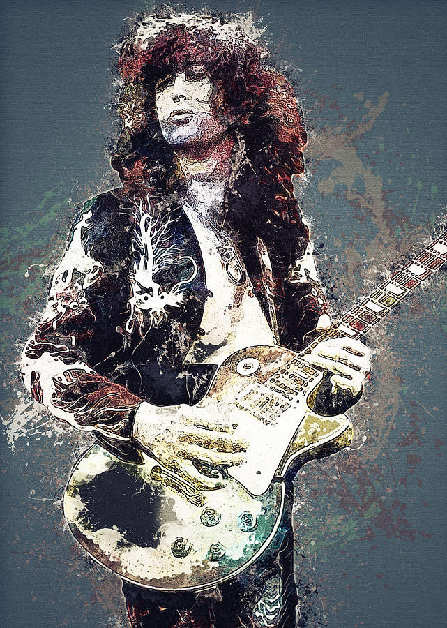 Jimmy Page. Led Zeppelin. Digital Art by Lilia Kosvintseva