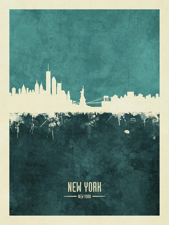New York Skyline #37 Digital Art by Michael Tompsett