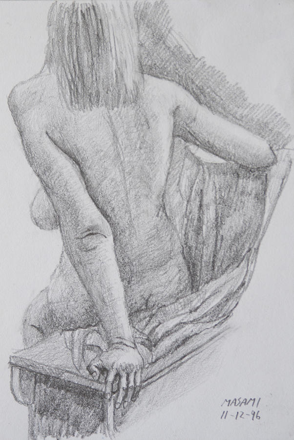 Nude study #37 Drawing by Masami Iida