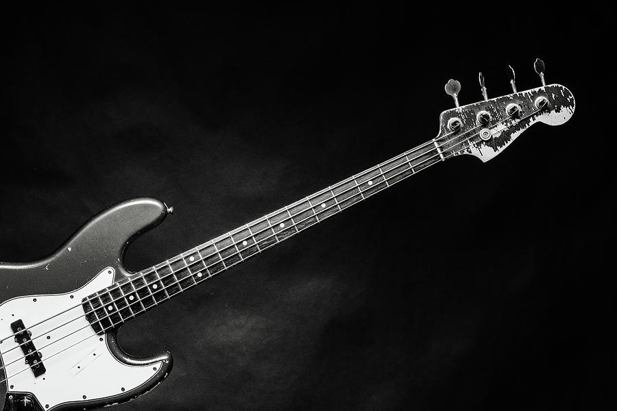 371.1834 Fender Red Jazz Bass Guitar in BW #3711834 Photograph by M K Miller