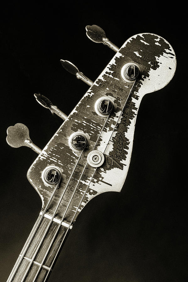 372.1834 Fender Red Jazz Bass Guitar in BW #3721834 Photograph by M K Miller