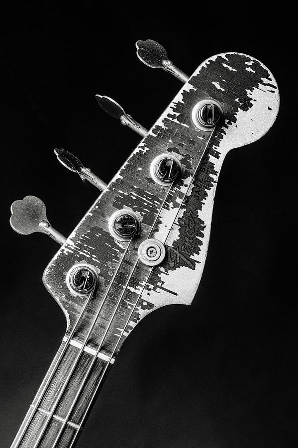 373.1834 Fender Red Jazz Bass Guitar in BW #3731834 Photograph by M K Miller
