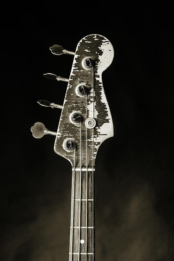 374.1834 Fender Red Jazz Bass Guitar in BW #3741834 Photograph by M K Miller