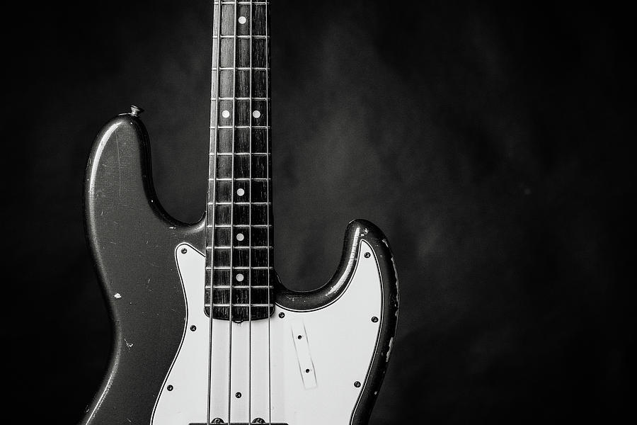 377.1834 Fender Red Jazz Bass Guitar in BW #3771834 Photograph by M K Miller
