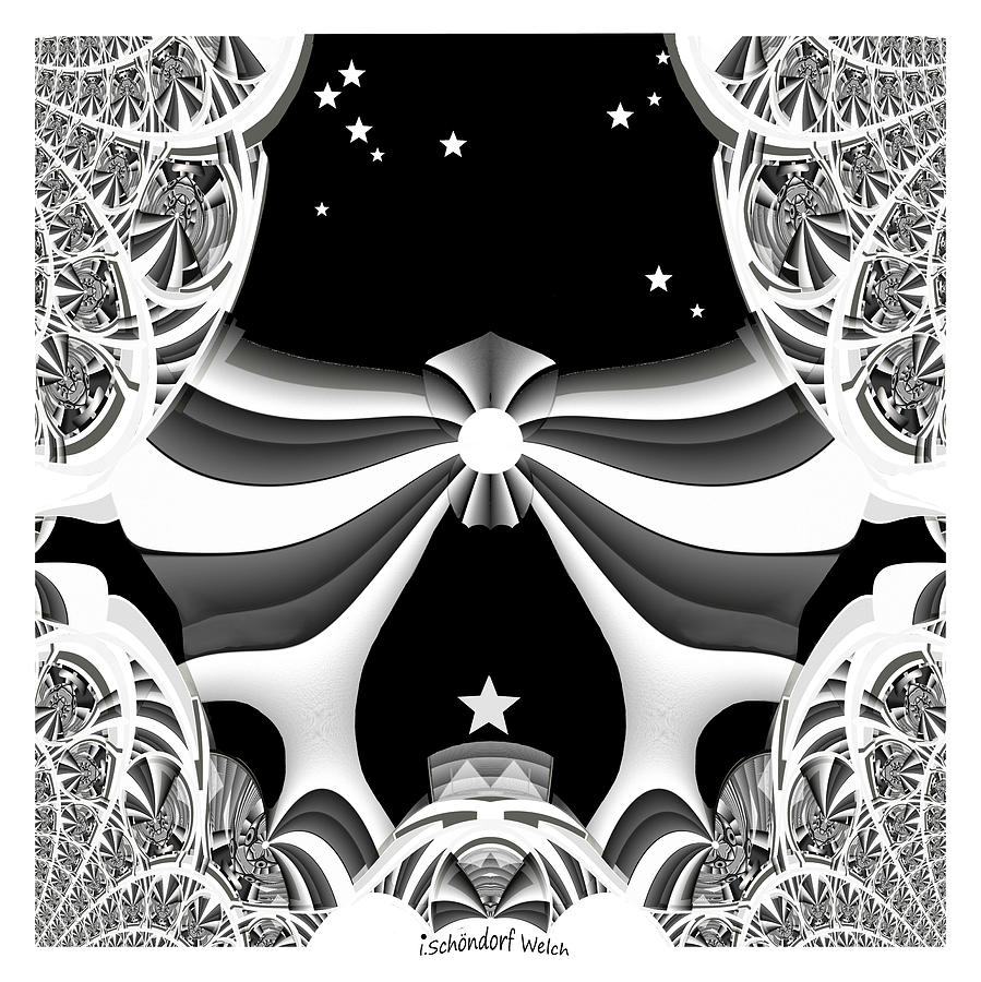 378 White Fantasy  Fractale A Digital Art by Irmgard Schoendorf Welch