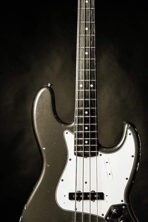 378.1834 Fender Red Jazz Bass Guitar in BW #3781834 Photograph by M K Miller