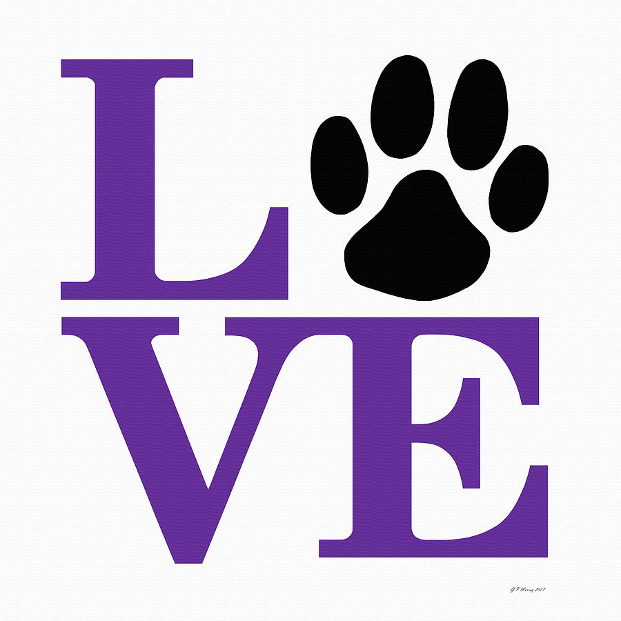Dog Paw Love Sign #38 Digital Art by Gregory Murray