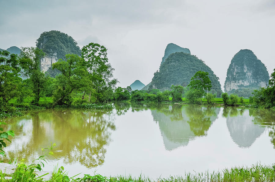 The beautiful karst rural scenery #38 Photograph by Carl Ning