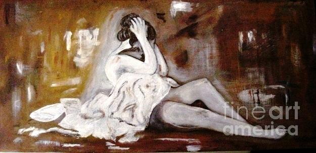 Modern Painting - 383-lady Wrapped by Sd Chopra Modern Painting - 383-lady Wrapped by Sd Chopra