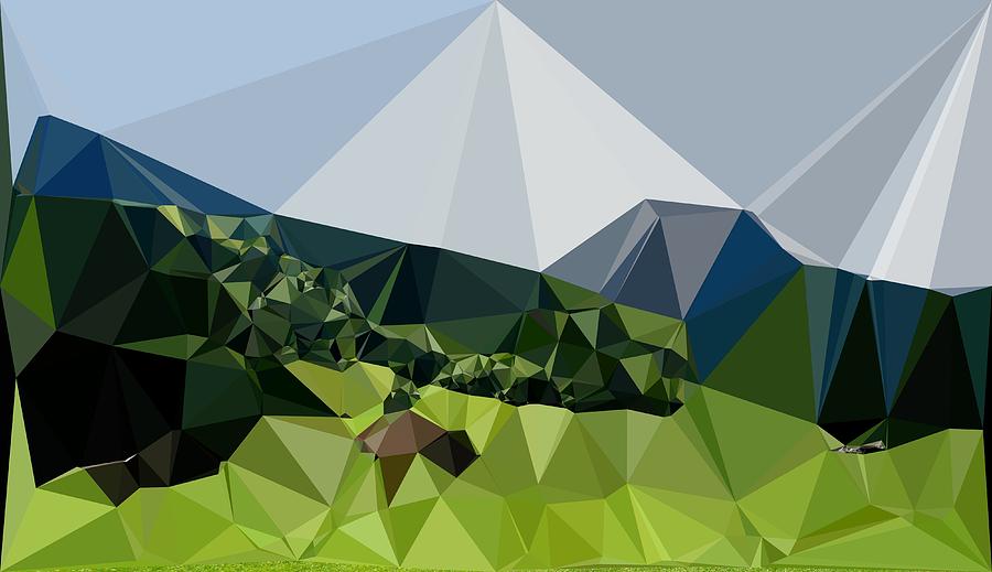 Abstract Art Landscape of Triangles Digital Art by Elena Kosvincheva ...