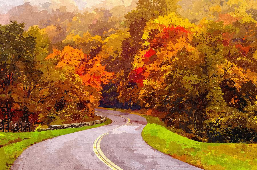 Autumn Drive On Blue Ridge Parkway #41 Painting by Alex Grichenko