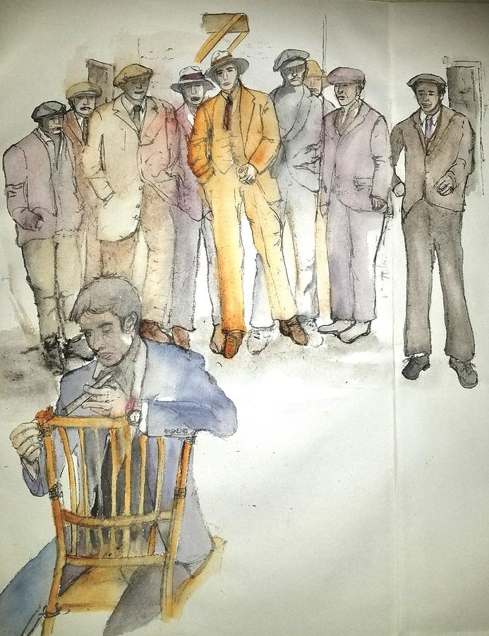Italians  Ellis island  prohibition album #39 Painting by Debbi Saccomanno Chan