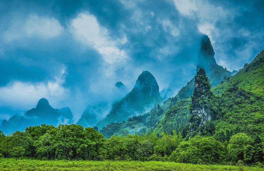 Karst mountains and Lijiang River scenery #39 Photograph by Carl Ning