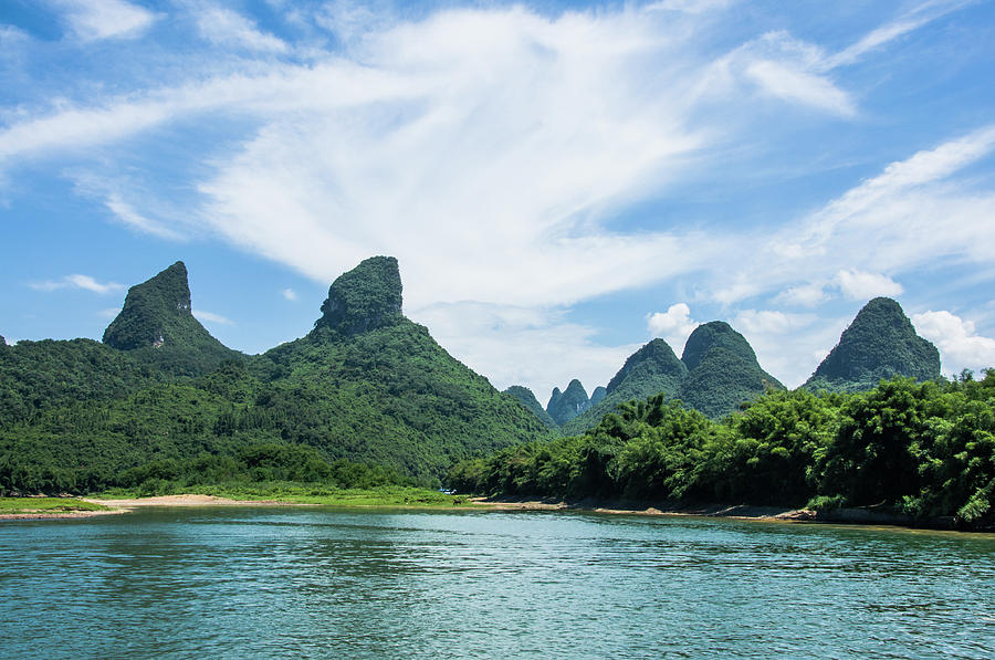 Lijiang River and karst mountains scenery #39 Photograph by Carl Ning