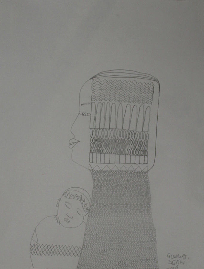 Madonna and Child #39 Drawing by Gloria Ssali