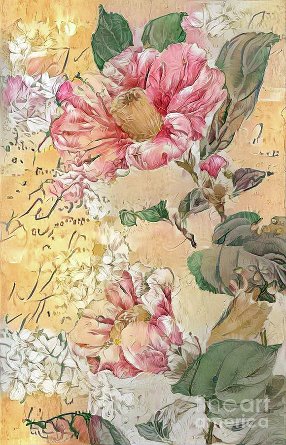 Shabby Chic Botanical Flowers #39 Digital Art by Amy Cicconi