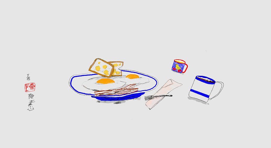 3D breakfast Digital Art by Debbi Saccomanno Chan