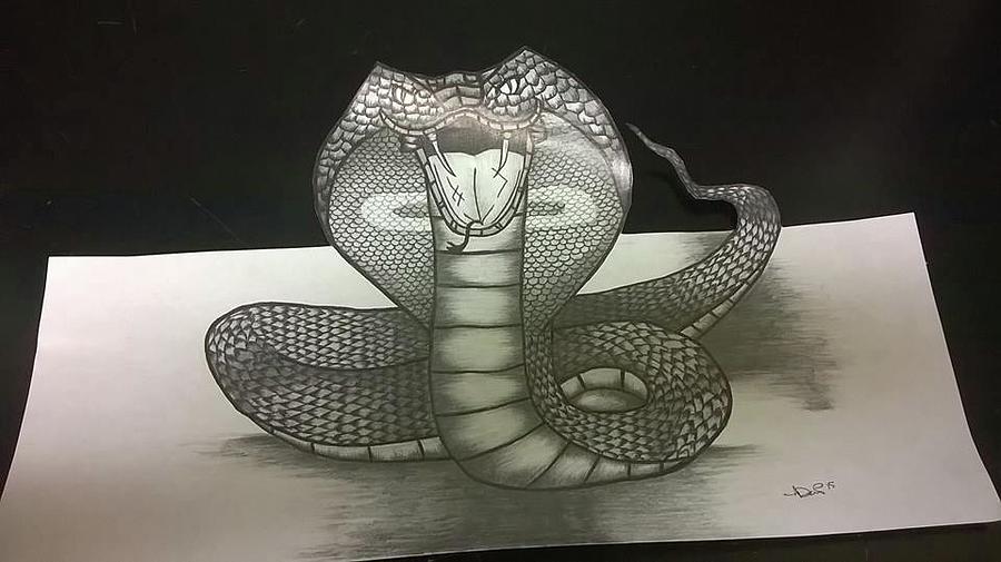 desenho de uma cobra em 3d (drawing of a snake in 3d) 