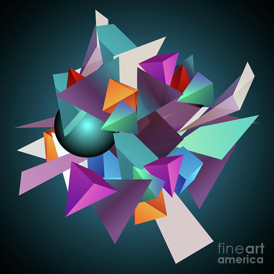 3d Geometric Digital Art