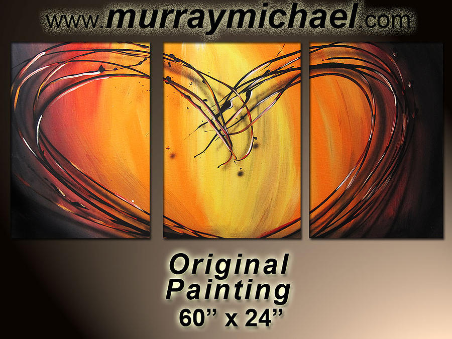 Abstract Painting - 3d Heart by Murray Michael