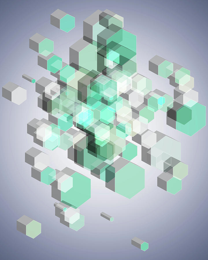 3D Hexagon Background Digital Art by Amir Faysal