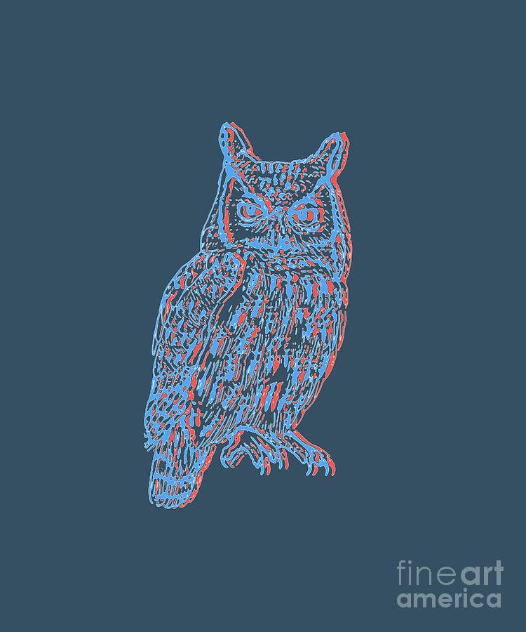 Owl Digital Art - 3d Owl by Coldwash Fortyseven