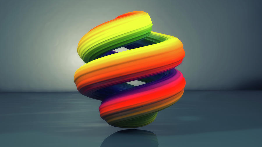 Abstract Digital Art - 3d render. Abstract colorful background by Miguel Aguirre