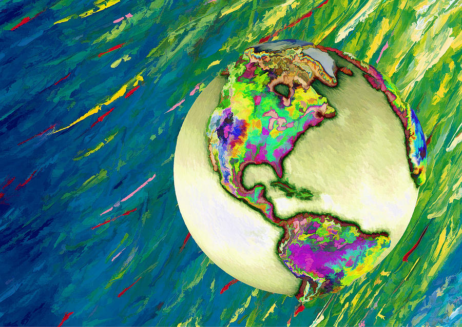 3D render of Planet Earth 13 Digital Art by Jeelan Clark