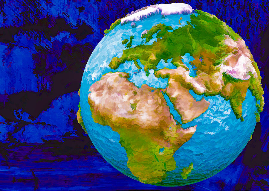 3D render of Planet Earth 6 Digital Art by Jeelan Clark