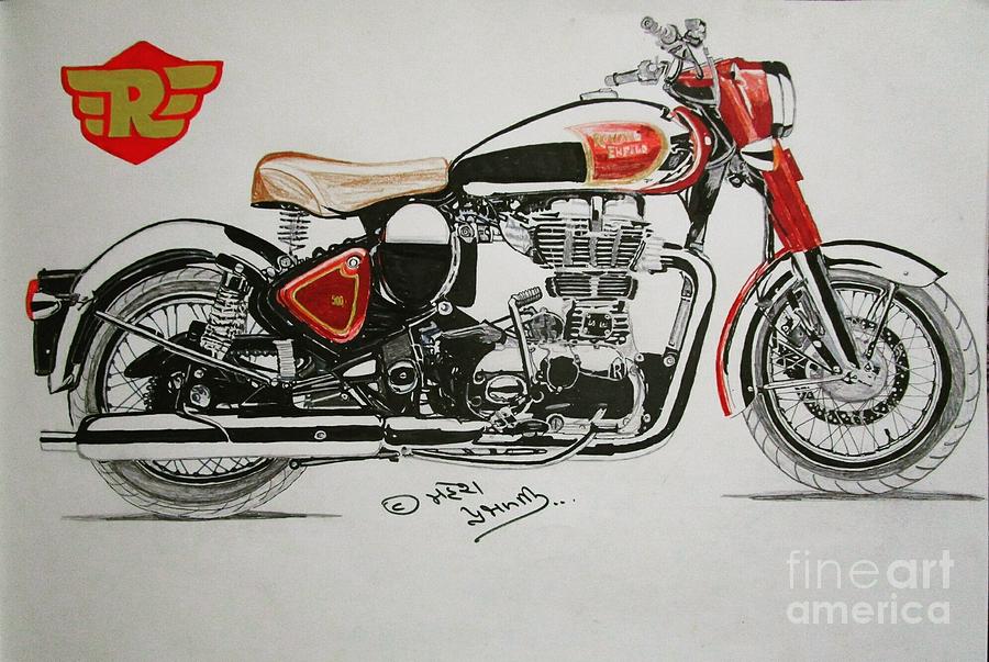 3D sketch ofRoyal Enfield classic 350 Photograph by Mahesh Prajapati
