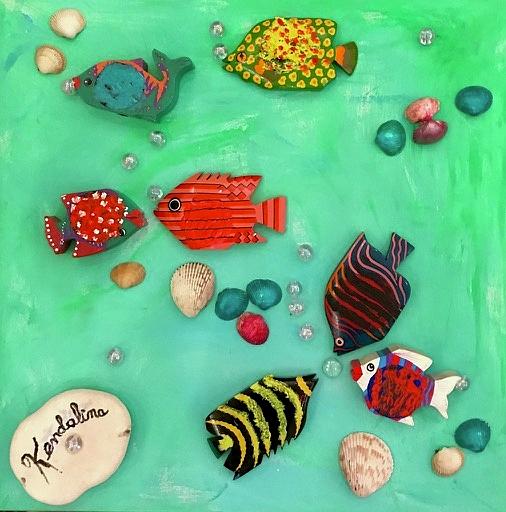 3D Tactile Tropical Fish Mixed Media by Kenlynn Schroeder