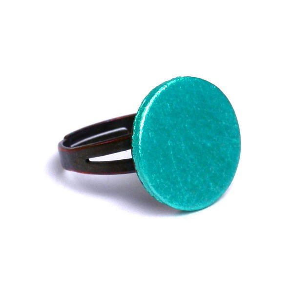 Brass Ring Mixed Media - 3Fine Design Adjustable Aquamarine Leather Ring by Tracy Behrends Brass Ring Mixed Media - 3Fine Design Adjustable Aquamarine Leather Ring by Tracy Behrends