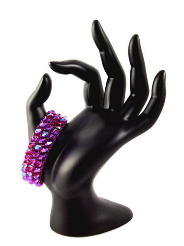 Bead Weaving Jewelry - 3Fine Design Wine -n- Roses Cuff by Tracy Behrends Bead Weaving Jewelry - 3Fine Design Wine -n- Roses Cuff by Tracy Behrends