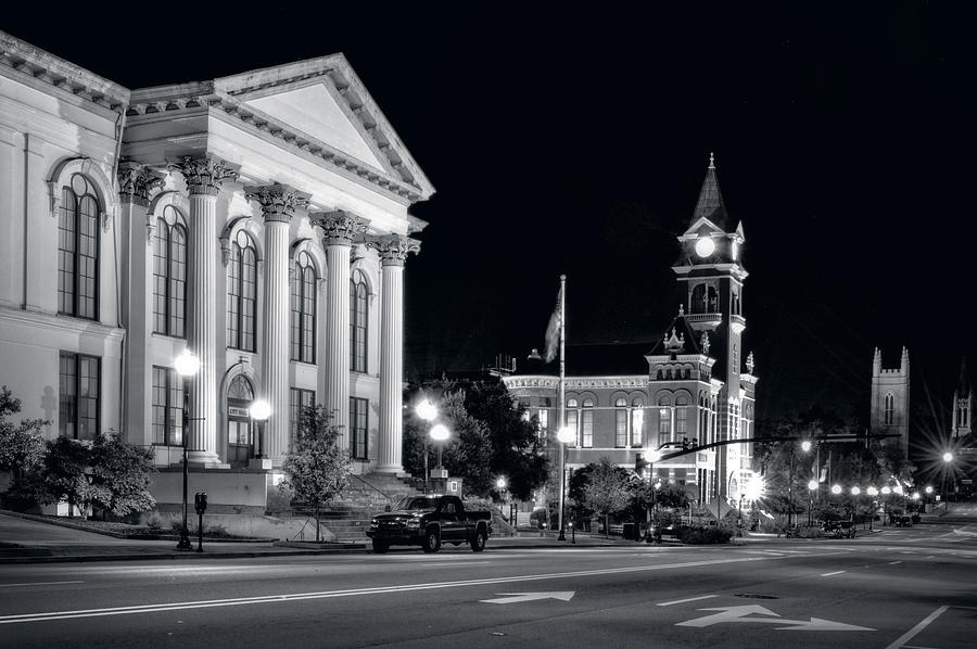 3rd Street Photograph - 3rd Street in Wilmington North Carolina in Black and White by Greg and Chrystal Mimbs