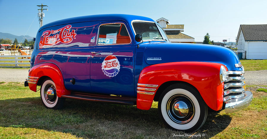 Cheese Photograph - 1949 Pepsi Logo Chevy Panel Truck - Blue Heron French Cheese Company by Sonja Peterson Photography