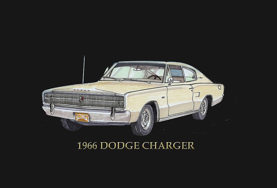 1966 Dodge Charger #4 Painting by Jack Pumphrey