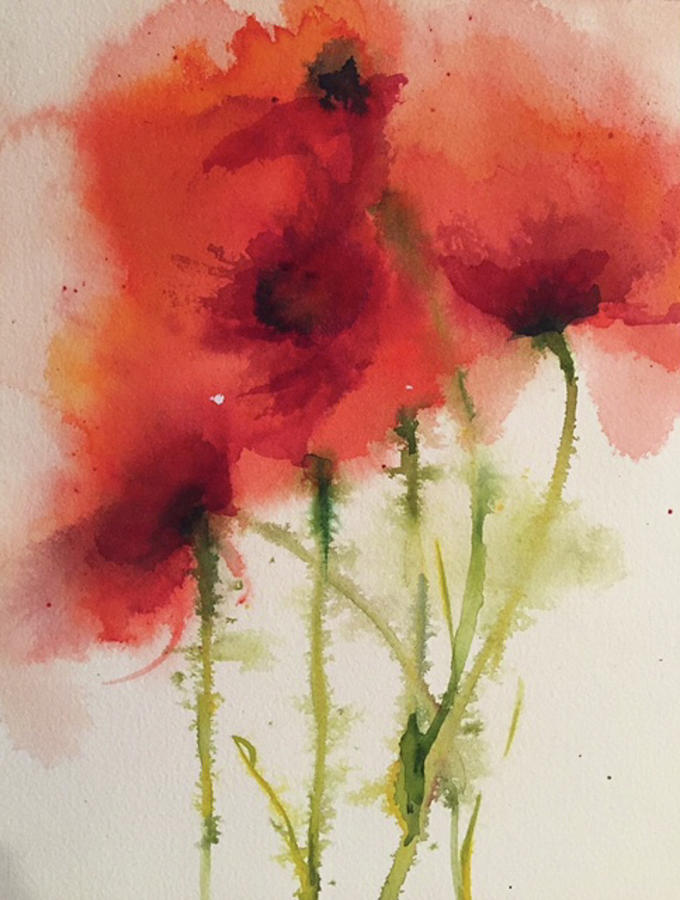 Poppy Party Painting by Bonny Butler