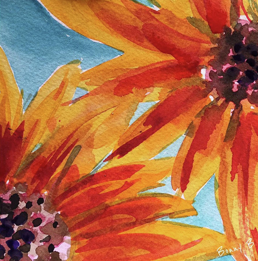 Sunflower Duo Painting by Bonny Butler