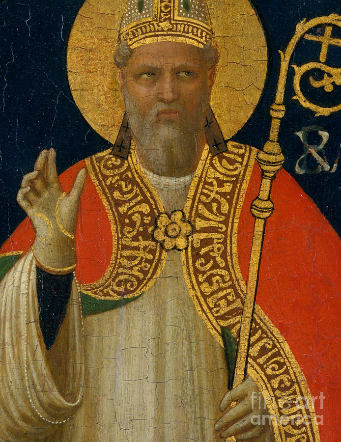 A Bishop Saint #5 Painting by Fra Angelico