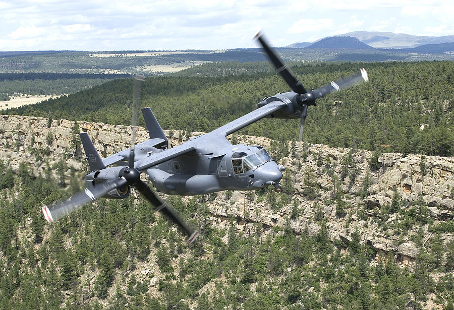 Transportation Photograph - A Cv-22 Osprey On A Training Mission #4 by HIGH-G Productions