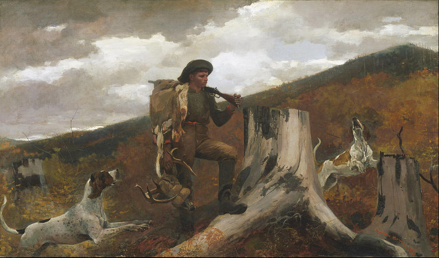 Winslow Homer Painting - A Huntsman And Dogs #5 by Celestial Images