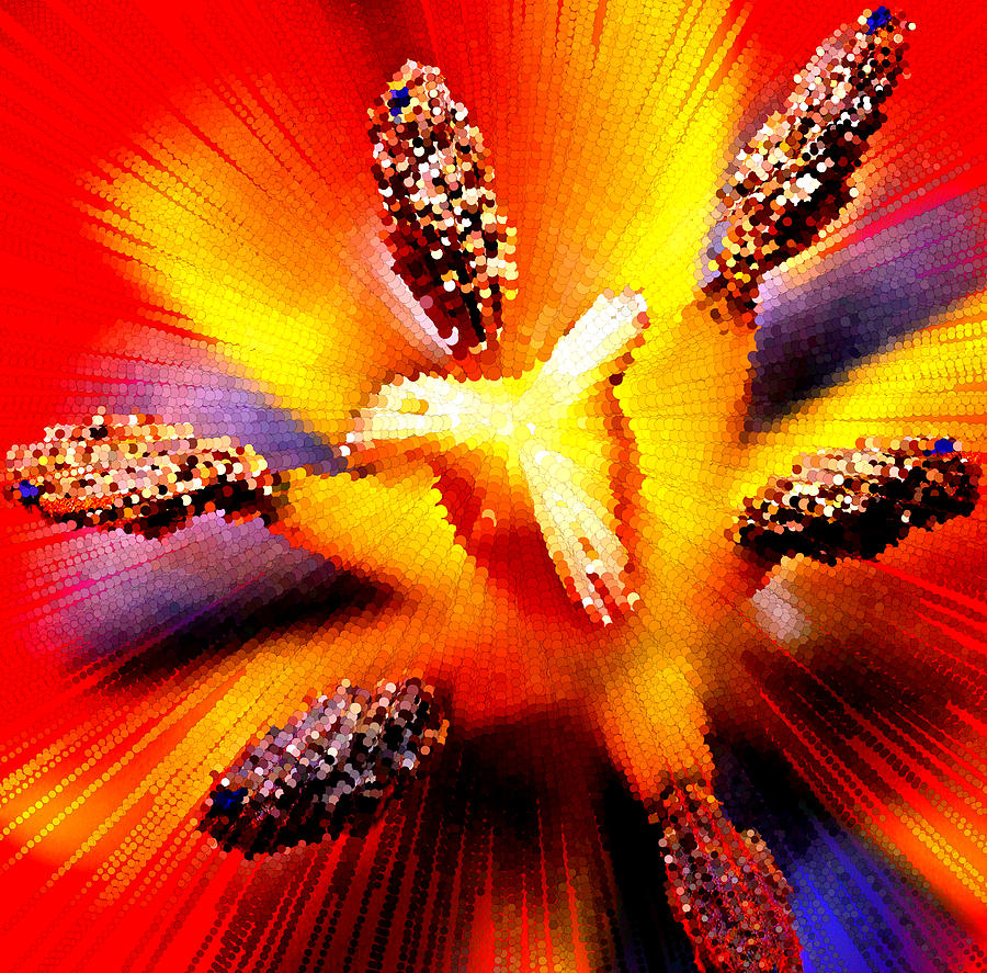 Abstract Flower Macro #4 Painting by Bruce Nutting