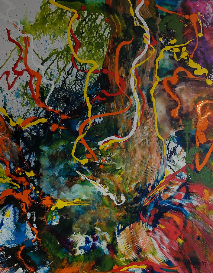 Abstract Painting - Spirit tree by Gail Goren