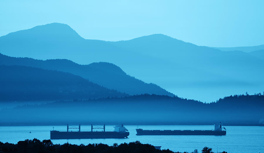 Abstract mountain range silhouette #4 Photograph by Songquan Deng