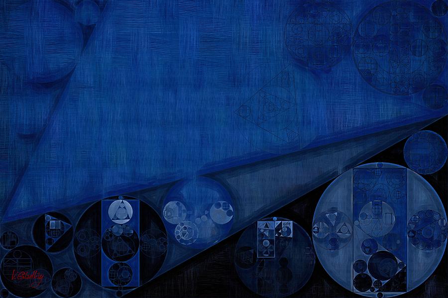 Paintbrush Still Life Digital Art - Abstract painting - Dark cerulean #4 by Vitaliy Gladkiy
